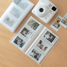 니보리 3칸 240매 추억 포토앨범 인생 사진첩 네컷 폴라로이드 카드 바인더 스티커사진 연예인 포토카드 명함집 NIVORY, 화이트