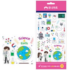 유니아트 스티커 1500 교육용 투명 스티커 지구