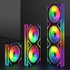 一體式機殼ARGB風扇120/240/360 黑白兩色 正反向可選 全機風扇改裝 水冷改裝風扇, 白360(正向), 1個