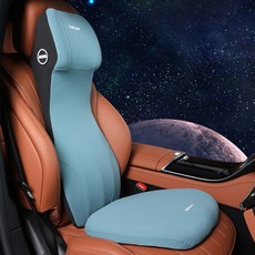 세트허리디스크 방지용 등받이 쿠션 자동차 가죽 머리 받침 요추 지원 메모리 폼 휴식 목 베개 뒤 좌석 허리는 인테리어 액세서리를 지원합니다, set 1