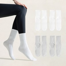 뮤즈마인 [ 4p SET ] 데이지 논슬립 중목 요가 양말 - 8COLOR 4묶음 요가삭스 세트 필라테스양말 헬스 여성양말 스포츠양말 발목 토삭스 미끄럼방지
