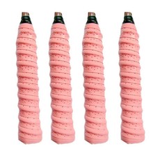 N-KONGJIAN 테니스/배드민턴 라켓 그립 4개 배드민턴 핸드 접착제 야외 미끄럼 방지 테니스 핸들 밴드 테이프 고성능을 위해 감싸기(옐로우) 129383 7821940, pink