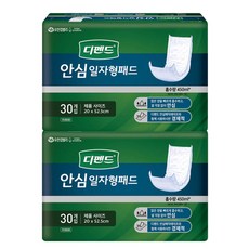 디펜드 남녀공용 안심 일자형 패드 성인기저귀, 30개입, 2개