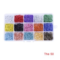 TurClos 750pcs 15 색 안전 핀 뜨개질 잠금 공예 DIY 공예 마킹 조롱박 클립, type1