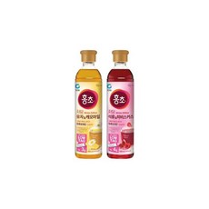 홍초 저당 유자캐모마일 900ml 1개 + 석류히비스커스 900ml 1개, 홍초 저당 유자캐모마일 900ml 1개 + 석류히비스커