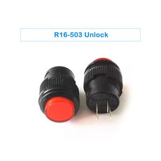 R16-503 4P LED 푸쉬 버튼 스위치 LOCK UNLOCK RED GREEN, 3.RED_UNLOCK