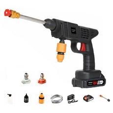 모던 워터건 고압물분사기 18V 10000mAh 세차건 고압세차기 물분사기 농약살포 분무기 밧데리 2개 포함, 1개