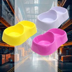 2구식기 대 색상랜덤 반려견식기 애견그릇 강아지그릇 고양이식기 애견밥그릇 펫용품