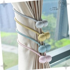 자석 커튼 고정 장식 볼 타이 창문 가리개 묶음 로프 인테리어 소품 파스텔 컬러, 퍼플, 1개