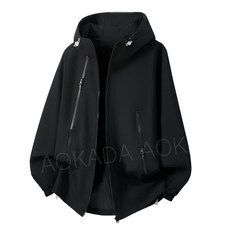 AOKADA남녀공용 그라데이션 후드 집업 바람막이 커플 자켓