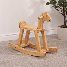 원목흔들말 조립식 말타기 나무 의자 우드 흔들의자 실내 놀이, 우드칼라  (1~2세 적합), 1개