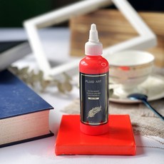 金羽毛 流體顏料 500ml 單瓶裝 台灣製 馬卡龍 彩色 螢光 金屬 莫蘭迪 壓克力顏料 手作, 螢光紅