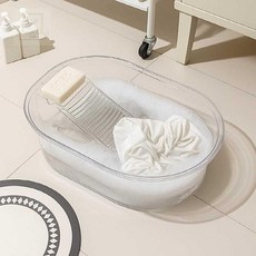 스토어-다유 세탁빨래판 투명 빨래판 대야 45cm 손빨래 세탁대야