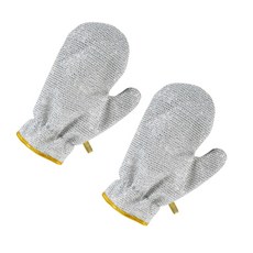 2개 다용도 실버 와이어 청소 장갑 재사용 가능한 청소 장갑 패드