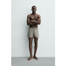 Zara 자라 시어서커 미디 스윔팬츠 - 블랙 8574/407/800