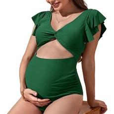 임페션 원피스 수영복 패딩 푸시업 수영복 수영복 모노키니, 초록의, s