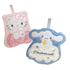 오브아 키티핸드타월 욕실타월 집들이선물 고리수건, 1개, 시나몬롤 + 키티