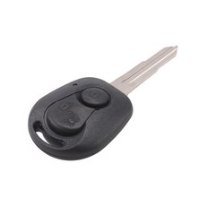 2 버튼 Ssangyong Actyon Kyron Rexton Uncut Blade Key FOB 커버 케이스 교체 용 원격 키 쉘, 에이, 검은색