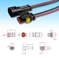 2P 防潑水公母接頭 防水連接器 汽機車 HID插頭 車線束插頭 12CM 一組, 1個