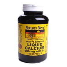 Nature's Blend 鈣+維生素D3軟膠囊 600mg, 100顆, 1罐