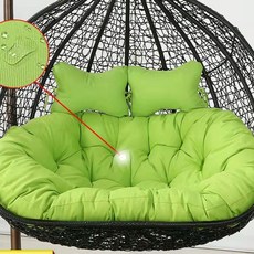 2인용 라탄 그네의자 방석 요람 쿠션 거치 A. 밝은 빨간색 쿠션 A. 방수 특대형 쿠션, P. 브라이트 옐로우 더블쿠션