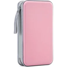 호환 CD 홀더 96 용량 CD/DVD 케이스 홀더 휴대용 지갑 보관 차량 여행용 하드 플라스틱 보호 보관 홀더, 01 CHINA, 07 분홍색