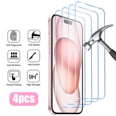 4PCS 강화 유리 아이폰 16 15 14 13 12 11 프로 맥스 SE 2020 2022 X XR XS 화면 보호기 아이폰 13 12 미니 14 8 7 플러스, [01] 4PCS Tempered Glass, [12] For iPhone XR, 4개