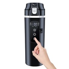 4가지 온도 유지 모드와 304 스테인리스 스틸 MACOLAUDER 차량용 전기 주전자 12V/24V 자동차 트럭 겸용 500ml 전기자동차 컵 차량용 온수기 카포트 온도 표시 차