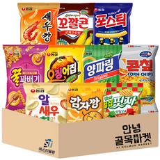 10種4號組合_蝦條 馬鈴薯條 蜂巢披薩餅乾 洋蔥圈 蝦片 波斯틱薯條 蜜糖麻花捲 魷魚之家 玉米片 尖角脆(烤玉米味), 1個, 你好，10種綜合零食套餐4