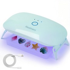 Resiners 레진용 자외선 3가지 타이밍 모드 휴대용 UV 큐어링 램프 18개의 LED 비즈 및 엑스트라 롱 전원 코드 레진 몰드 주얼리 제작 DIY 공예 장식 용, Resiners 레진용 자외선, 3가지 타이밍 모드 휴