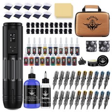 타투 문신 기계 세트 무선 문신 배터리 펜 문신 자수 다기능 모터 올인원 문신 도구, 1개