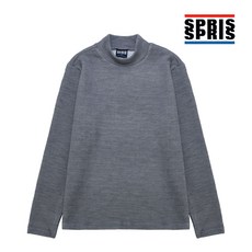 [스프리스] 기본 모크넥 긴팔 티셔츠_그레이