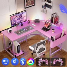 월로덴 L형 컴퓨터 책상 게이밍 책상 코너형 책상, 탄소섬유퍼플 PRO