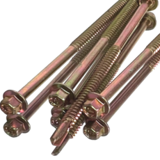 철 육각 직결피스 스크류볼트 판넬 철판용 #14(6.4mm) 19(20)~350mm, 100개