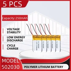 1-10PCS 105050 3.7V 3500mAh PH 2.0mm 리튬 폴리머 LiPo 충전식 배터리 MP3 GPS 전원 블루투스 스피커, 02 5 pcs
