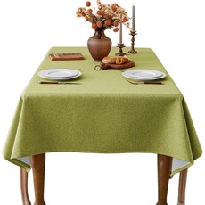 서플라이랩 솔리드컬러 방수 기능성 사각 고급 식탁보 테이블보, 140*220(6인용표준), 그린, 1개