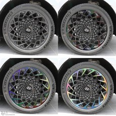 [비브랜드] 피그파인더 휠마스크 19 20인치 포인트 바퀴 셀프 DIY 스티커 튜닝 몰딩 시트지 차량용품 아이오닉5 호환, 유광화이트, 아이오닉5_19인치휠, 1개