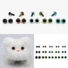 퍼니두들 모루인형 눈 눈알캣츠 실사 A타입 1쌍 4.5mm 고양이눈 캣아이 동물눈 꾸미기 나사형, 1개, 눈알캣츠실사A타입1쌍-골드4.5mm