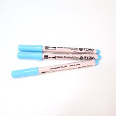 원단용 수성펜(일본) DIY 만들기 부자재 챠코 물닿으면 지워지는 수용성펜 일제 수성펜 (굵은심/블루), 블루, 1개