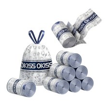OKISS 藍色玫瑰 抽繩香氛垃圾袋 (240入) HDPE 雙面加厚2.4絲 45x50CM, 240個, 14L