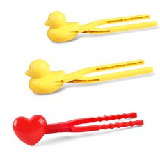 鴨雪球機鉗雪橇 3 件套, 小鴨子+大鴨子+愛心