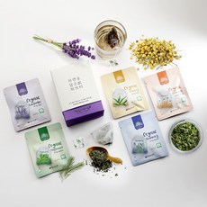 평창라벤다팜 유기농 자연을 담은 허브티 (5종) 선물세트 전용 쇼핑백, 1개, 5종 총10티백