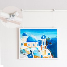 무타공 액자걸이 와이어 못 없이 액자걸기 투명 화이트, 1개, 화이트+투명