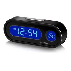 자동차 차량용 대쉬보드 부착식 LED 시계 온도계, 차량용 LED 시계, 1개