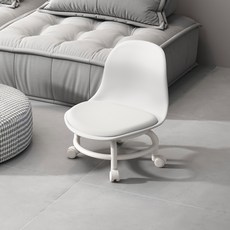 우이지아 탄소강프레임 앉은뱅이 회전 작업 요추등받이 의자, 화이트