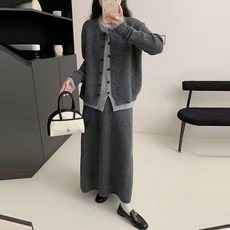 빌리즈빈 여성 라운드 캐주얼 스커트 니트 투피스 51246