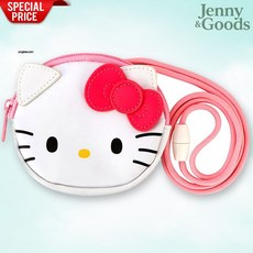 제니앤굿즈 윙하우스 헬로키티 페이스 목걸이지갑 미니 카드 동전 교통카드 학생용 수납