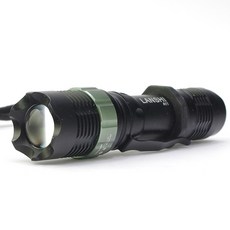LANSHI鋁合金PMMA變焦透鏡CREE XRE-Q5強光LED手電筒A11(250流明/高低閃/有效250公尺), 1個