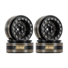 INJORA 1.3 Beadlock Wheel - TRX4M SCX24 업그레이드 1/24 1/18 RC 크롤러 자동차용 알루미늄 휠 림, 블랙 브라스