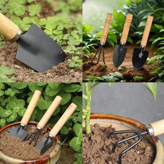 豆也 園藝工具三件套 盆栽種花挖土鏟, 1個, 普通小號："1套裝中的隨機1把"